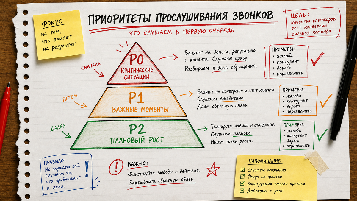 Схема приоритетов P0 P1 P2 для РОП: редакционная инфографика, не экран продукта