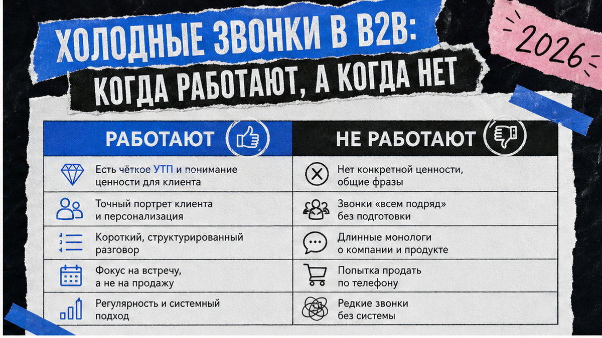 Схема: когда холодные звонки работают в B2B