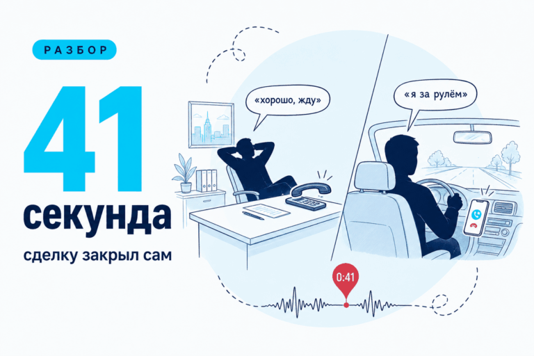 «Перезвоню» на 41-й секунде. Менеджер сам закрыл сделку