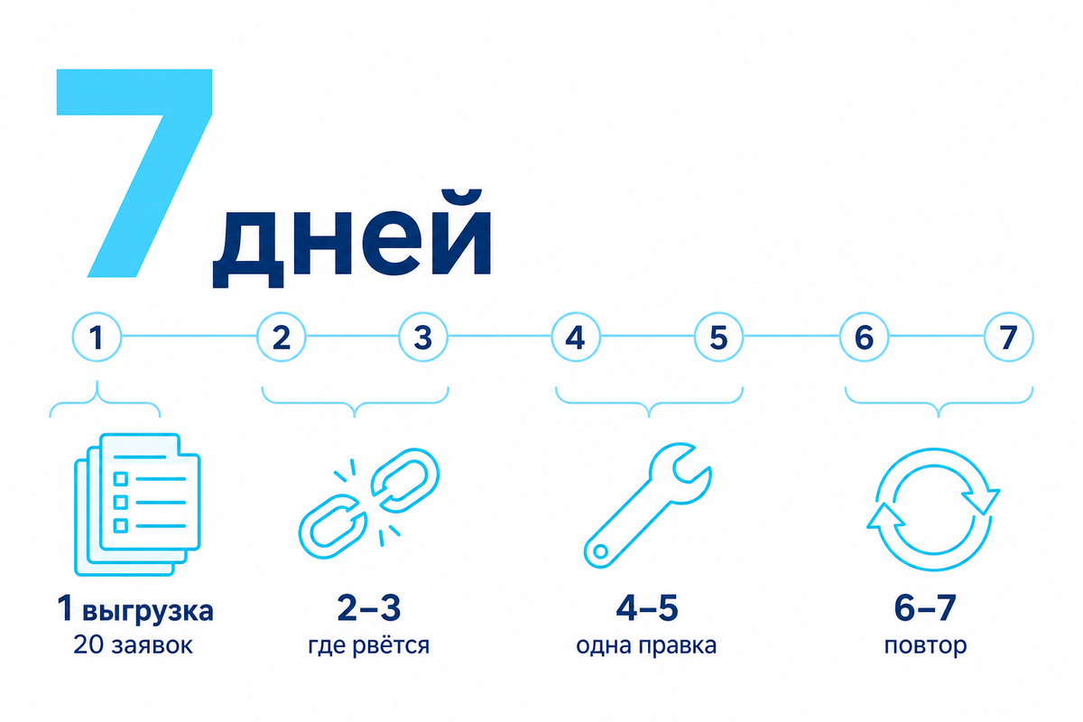 7 дней: 20 заявок и одна правка