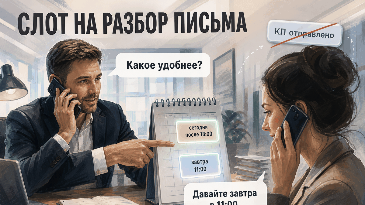 Слот на разбор письма вместо «смотрите письмо»