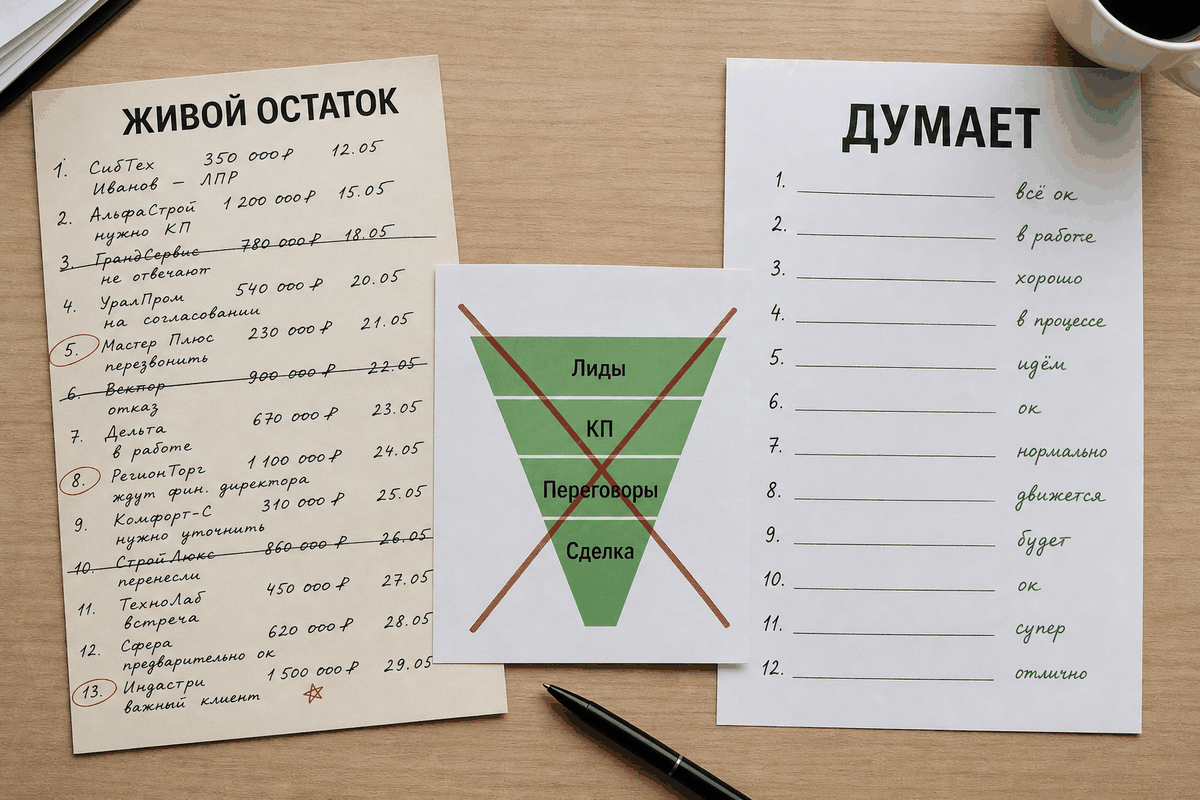 Живой остаток против колонки «думает»