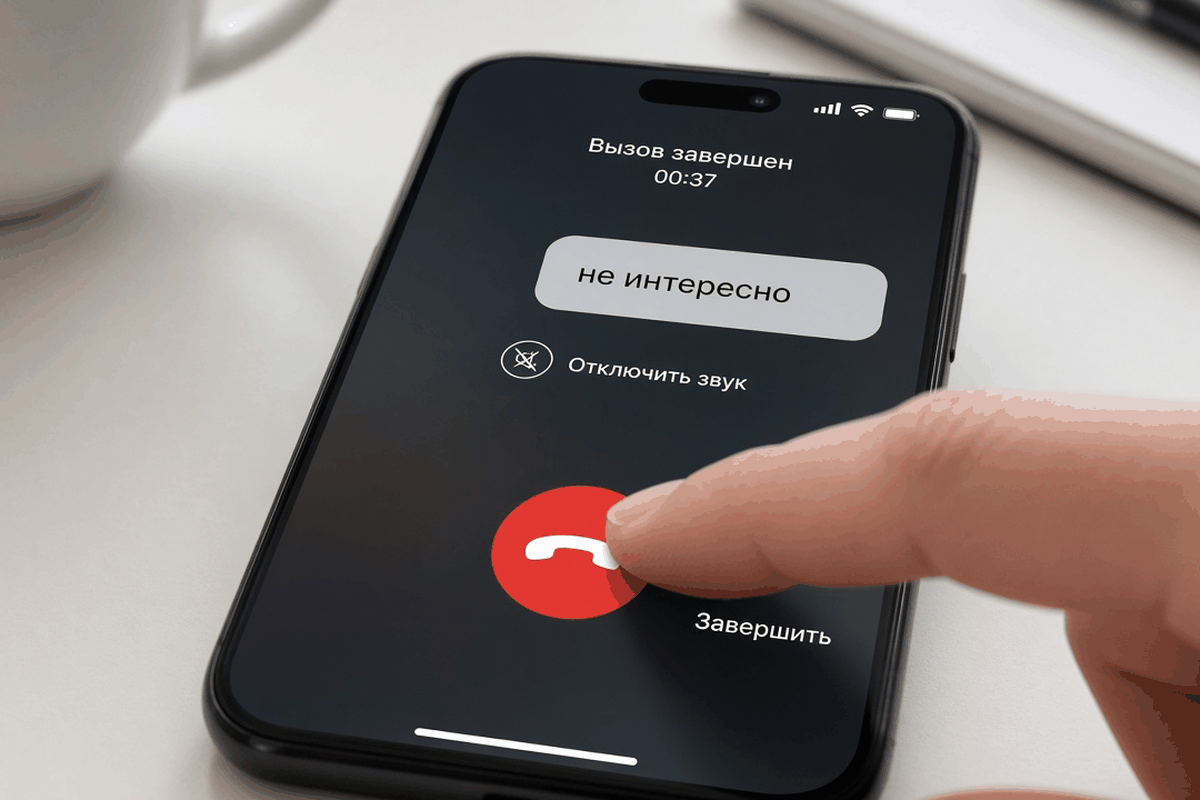 Клиент сказал не интересно и положил трубку