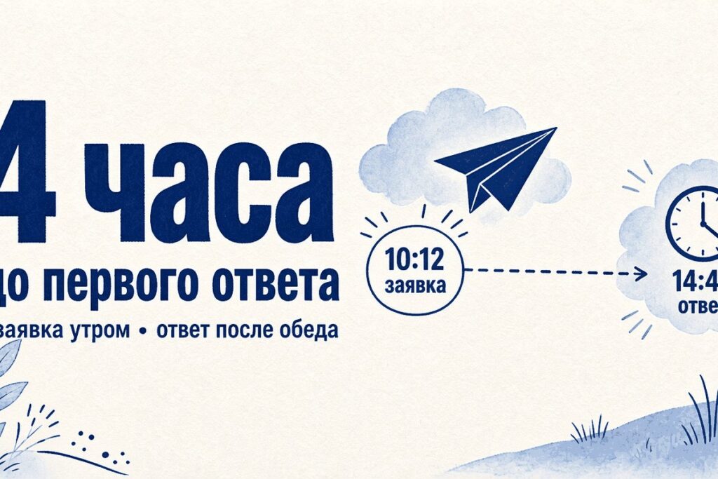 4 часа до первого ответа